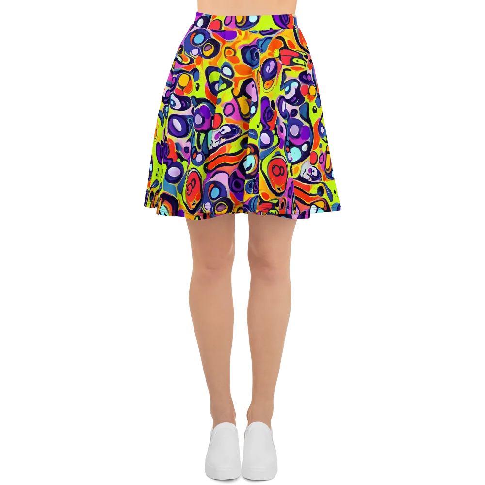 Psychedelic Pebbles on Skater Skirt — Front