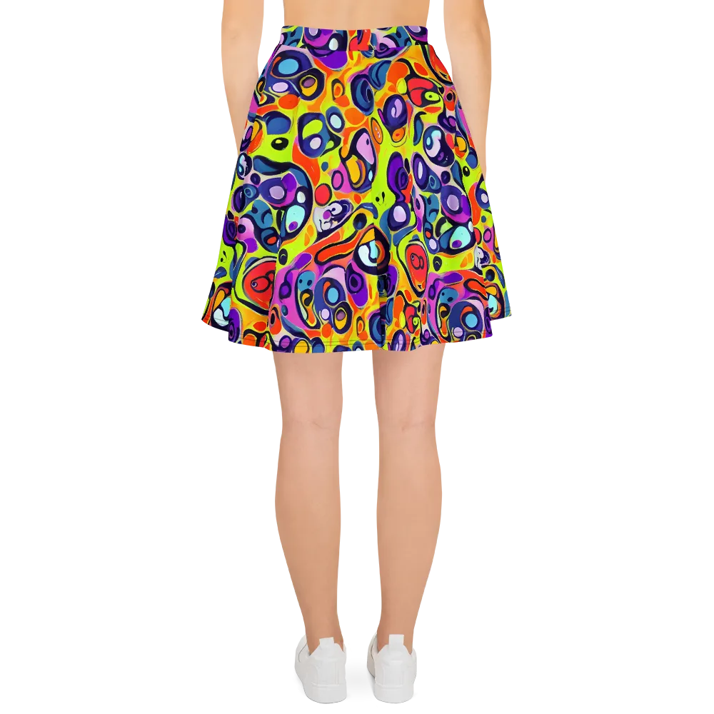 Psychedelic Pebbles on Skater Skirt — Back