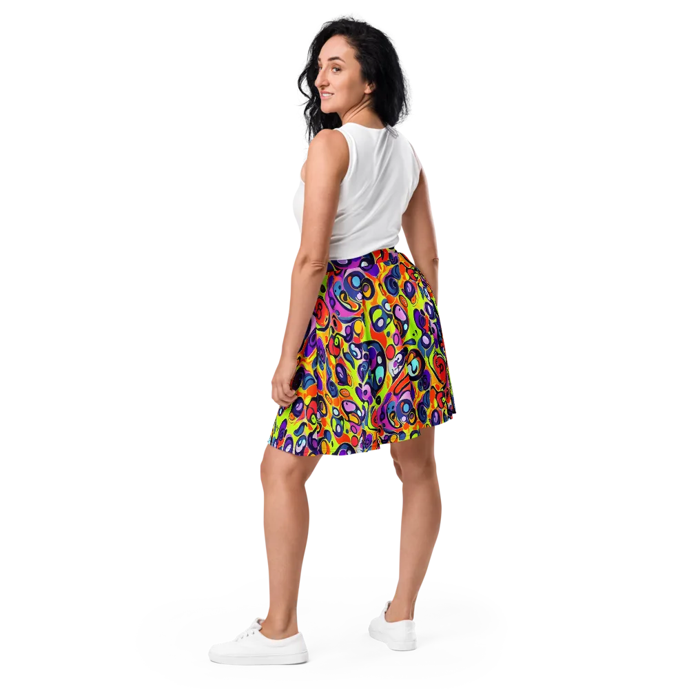 Psychedelic Pebbles on Skater Skirt — Back
