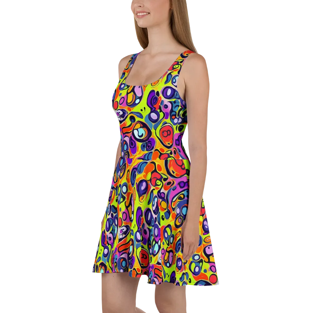 Psychedelic Pebbles on Skater Dress — Left