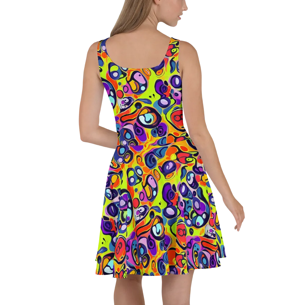 Psychedelic Pebbles on Skater Dress — Back
