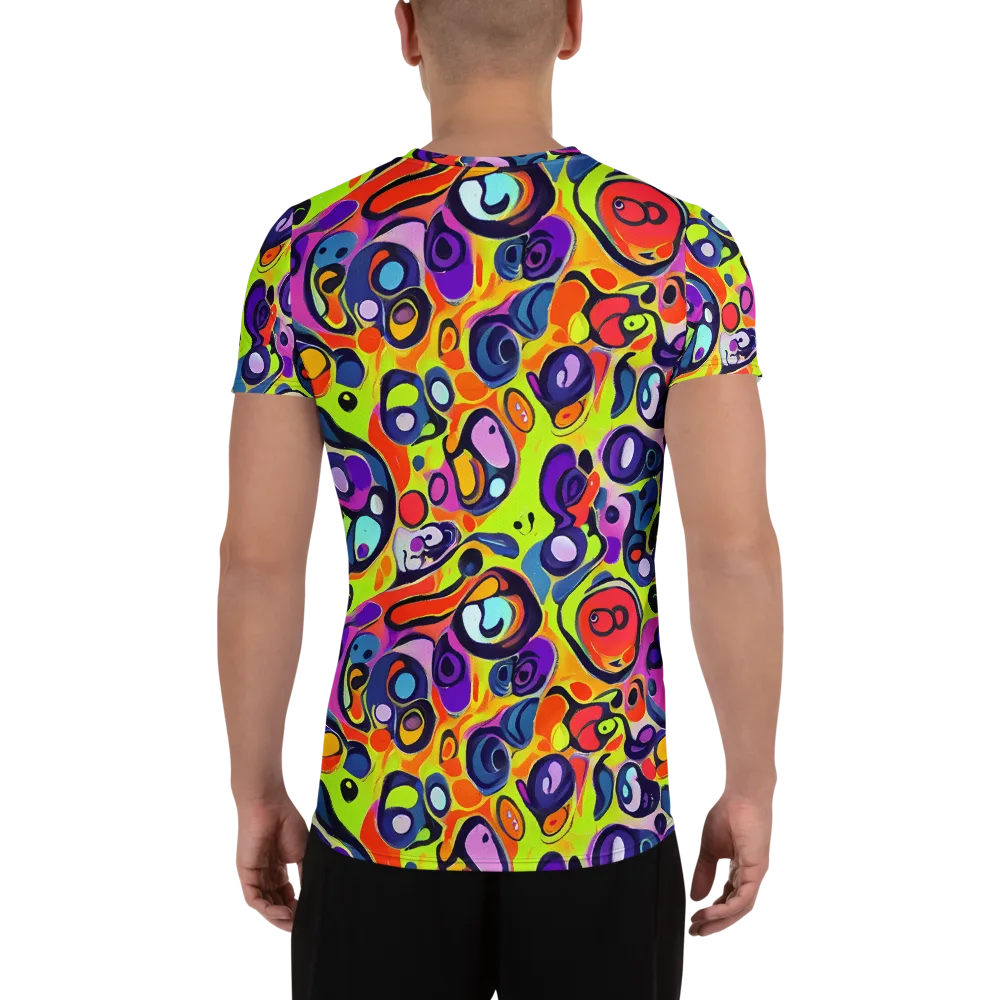 Psychedelic Pebbles on Men's Athletic T-Shirt — Back