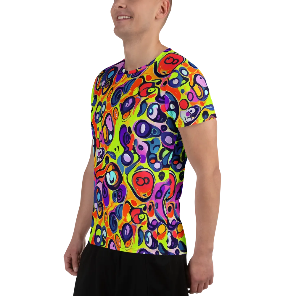 Psychedelic Pebbles on Men's Athletic T-Shirt — Left