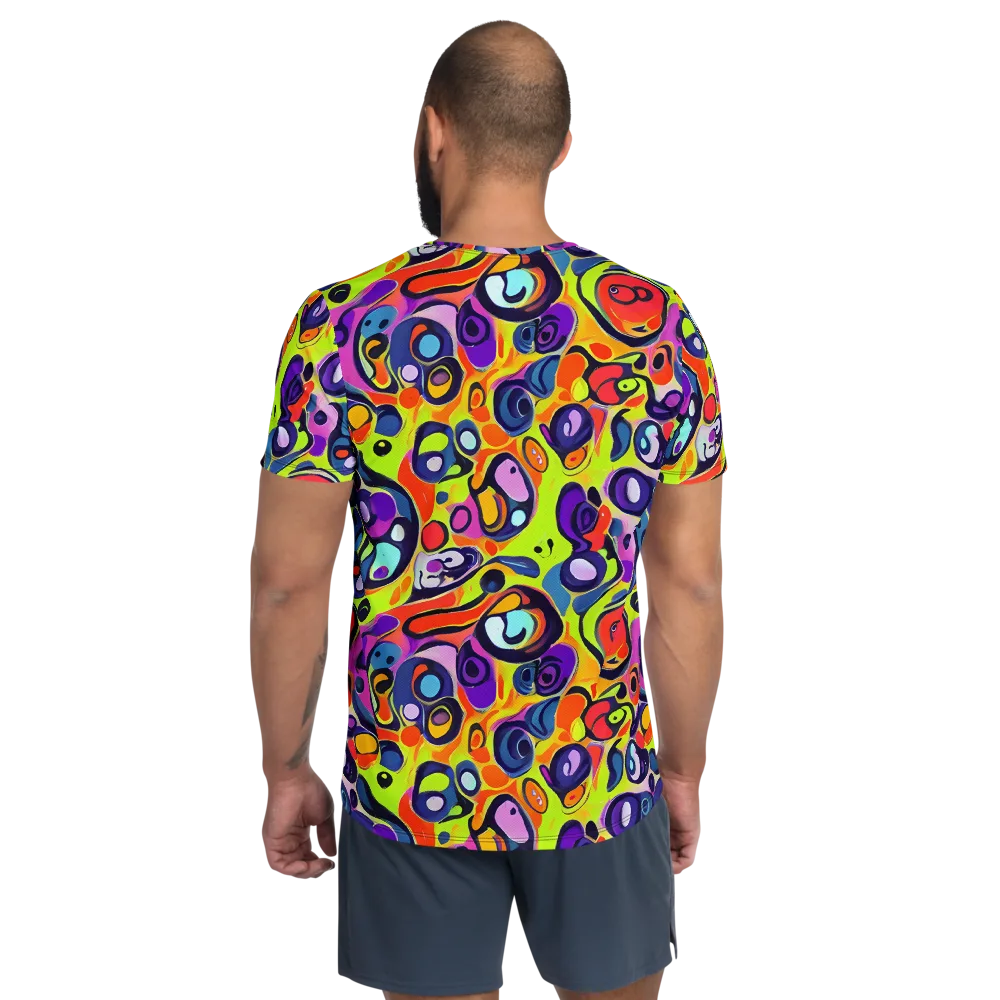 Psychedelic Pebbles on Men's Athletic T-Shirt — Back