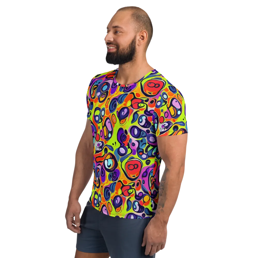 Psychedelic Pebbles on Men's Athletic T-Shirt — Left