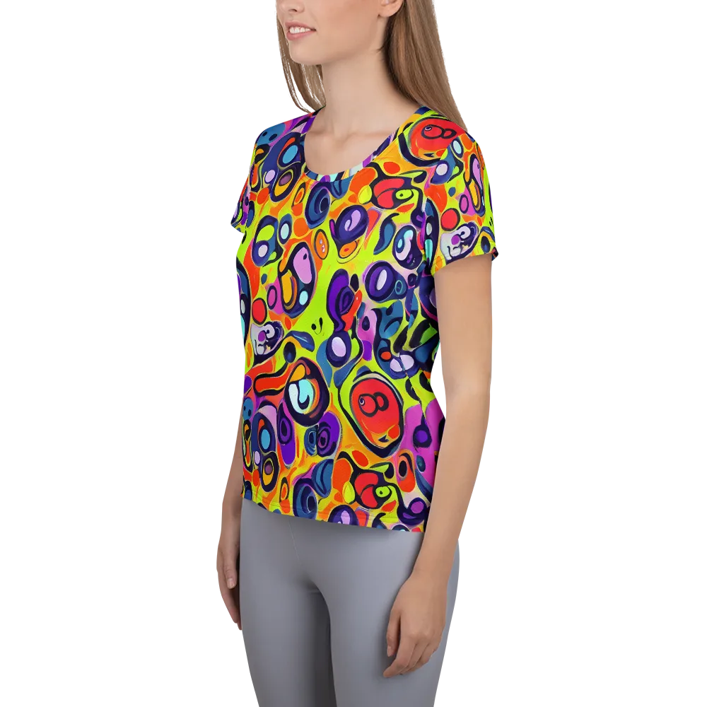 Psychedelic Pebbles on Women's Athletic T-Shirt — Left