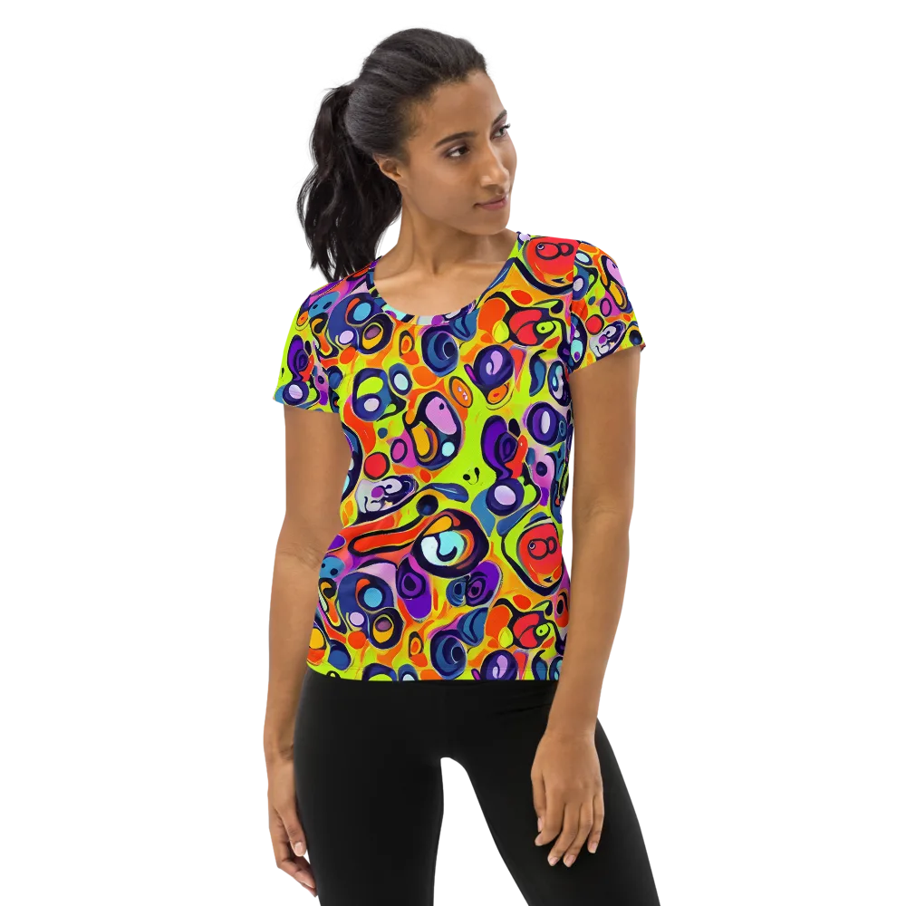 Psychedelic Pebbles on Women's Athletic T-Shirt — Front