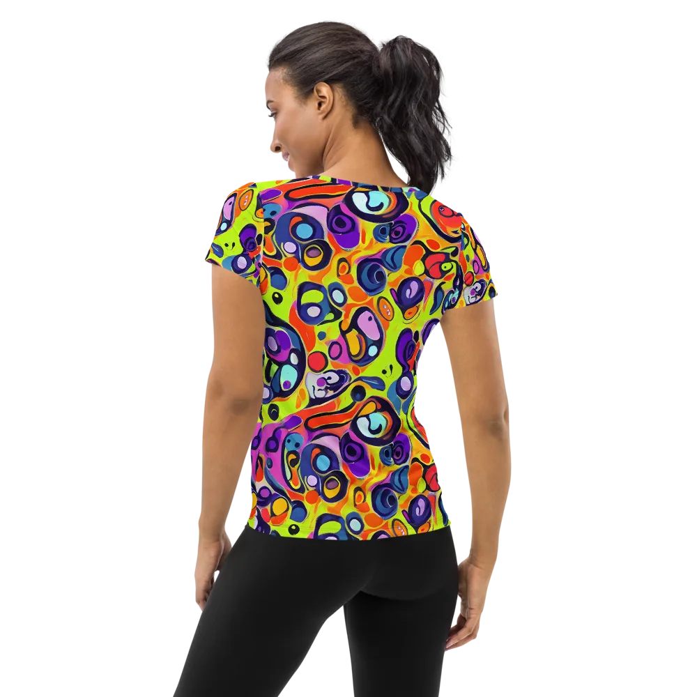 Psychedelic Pebbles on Women's Athletic T-Shirt — Back