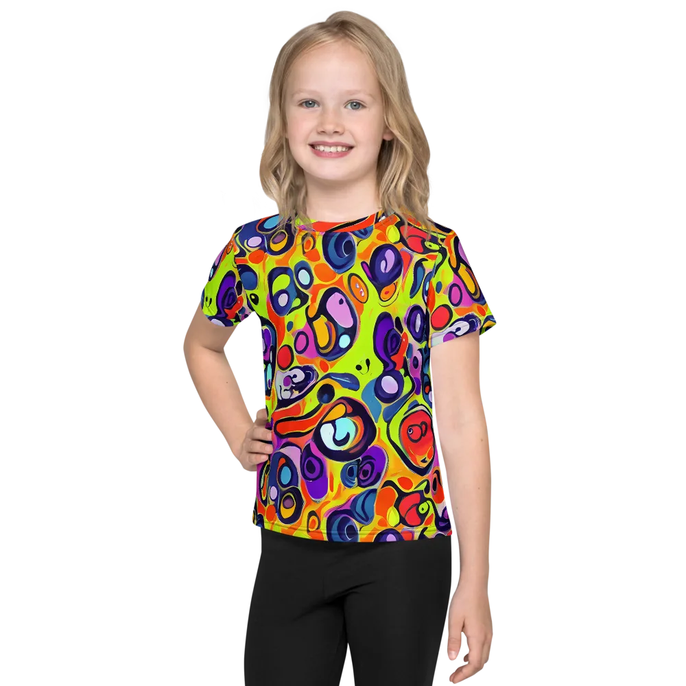 Psychedelic Pebbles on Kids Crew Neck T-Shirt — Front