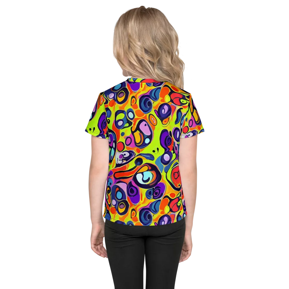 Psychedelic Pebbles on Kids Crew Neck T-Shirt — Back