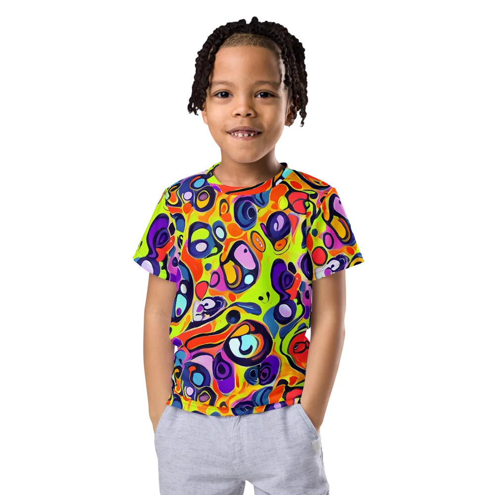 Psychedelic Pebbles on Kids Crew Neck T-Shirt — Front