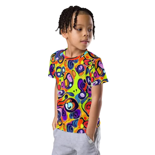 Psychedelic Pebbles on a Kids Crew Neck T-Shirt