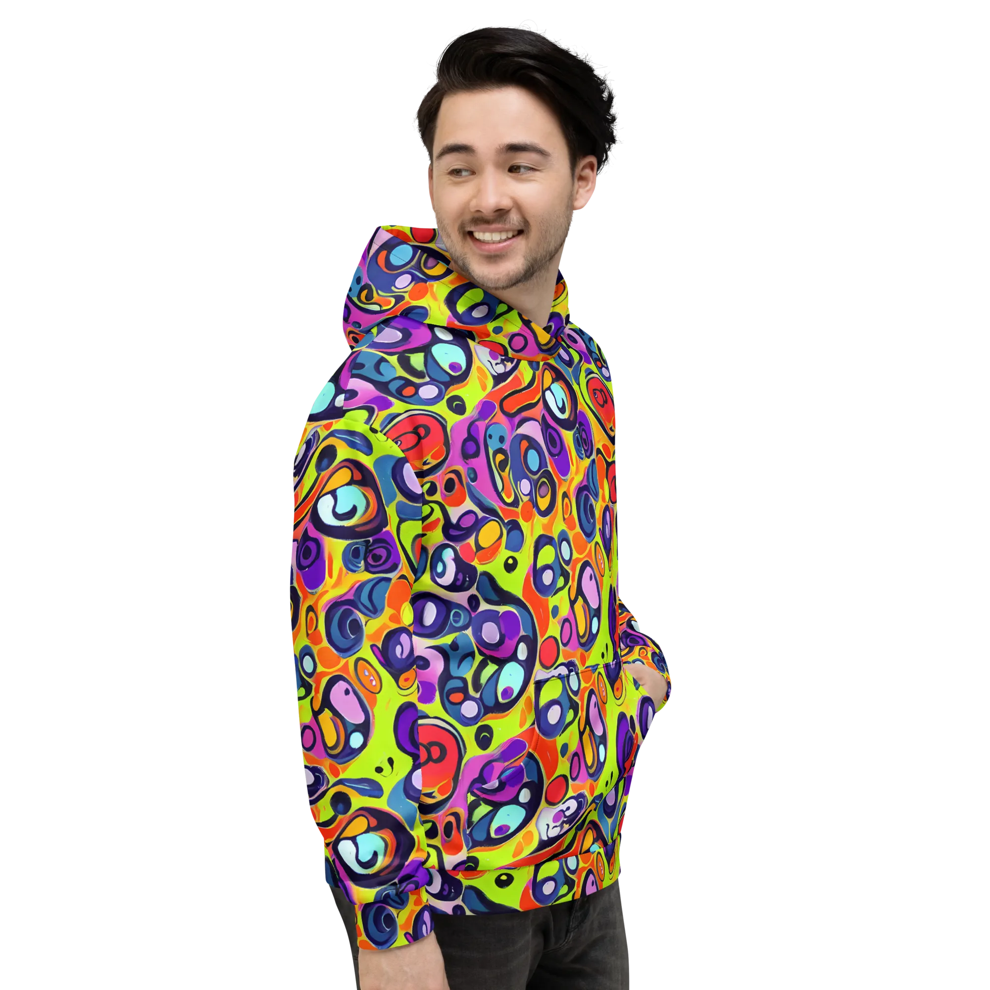 Psychedelic Pebbles on Hoodie — Right