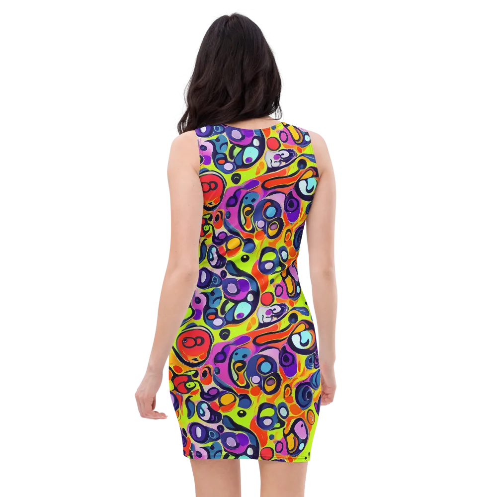 Psychedelic Pebbles on Bodycon Dress — Back
