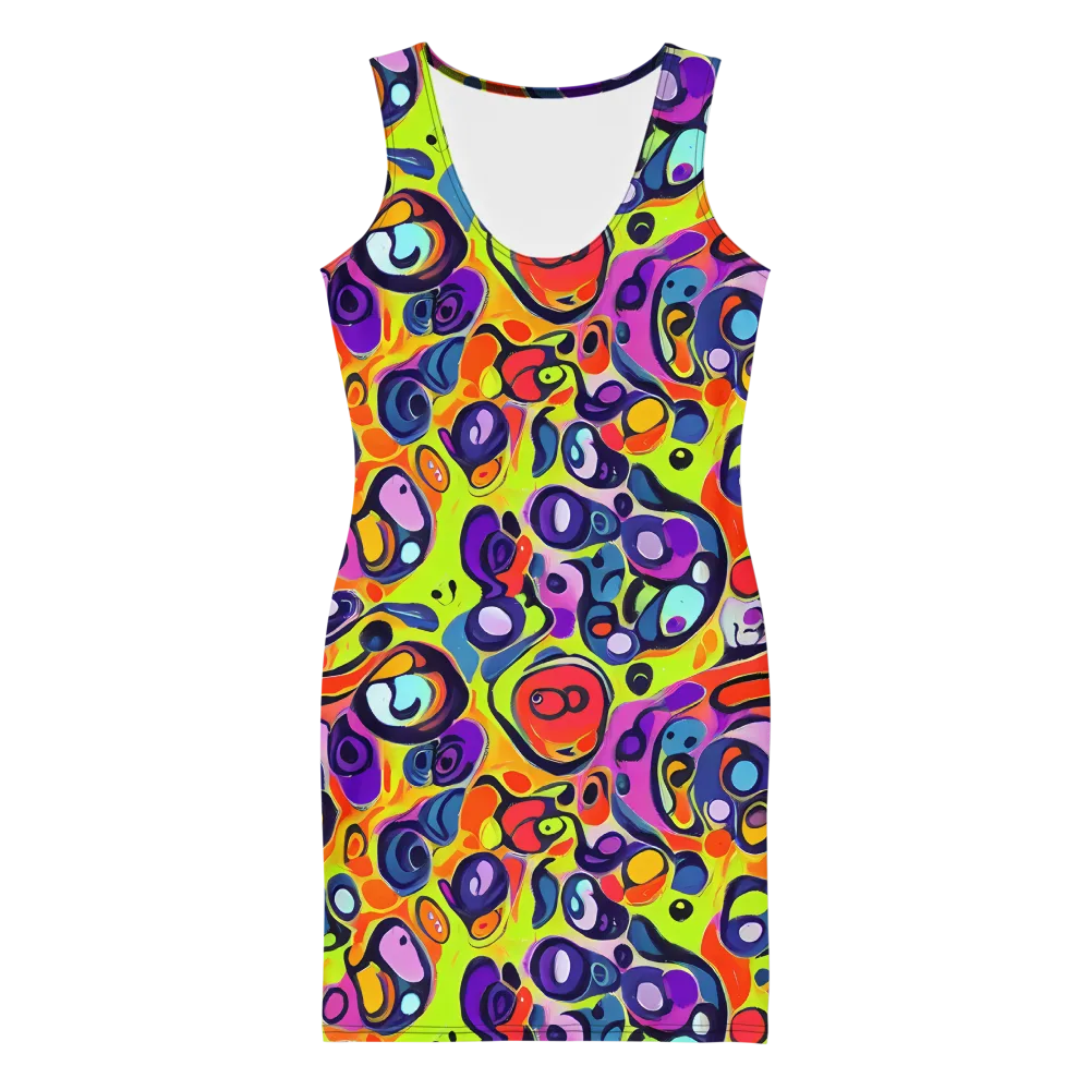 Psychedelic Pebbles on Bodycon Dress — Front