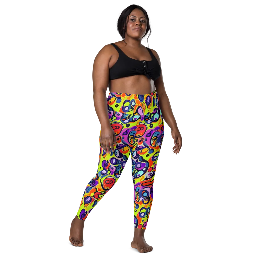 Psychedelic Pebbles on Leggings with Pockets — Front