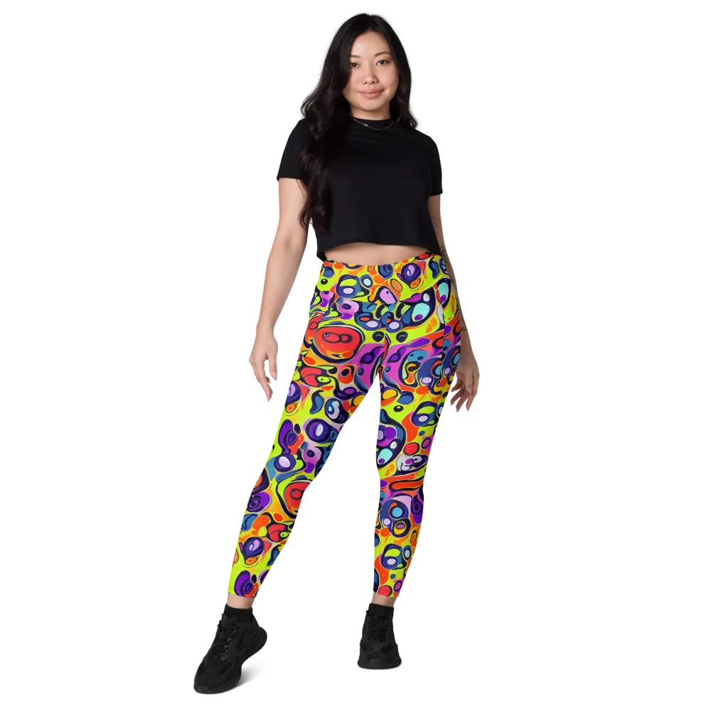 Psychedelic Pebbles on Leggings with Pockets — Front