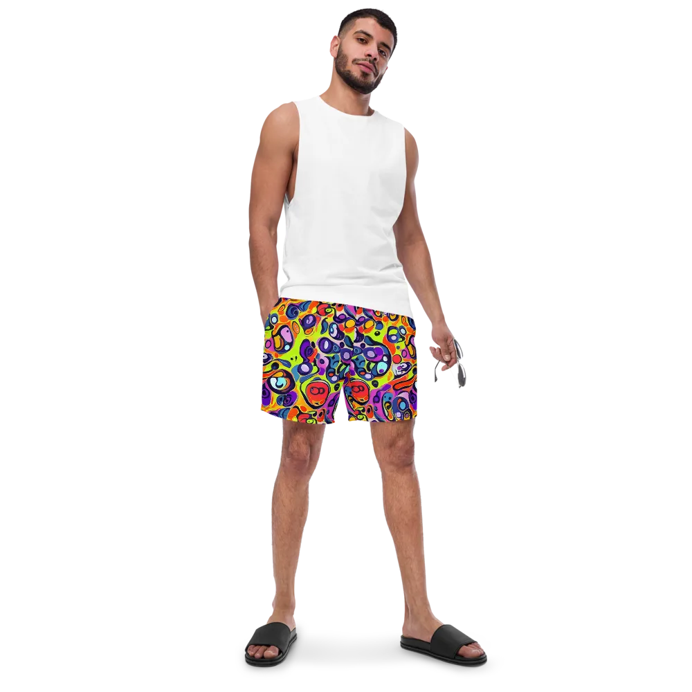 Psychedelic Pebbles on Swim Trunks — Front