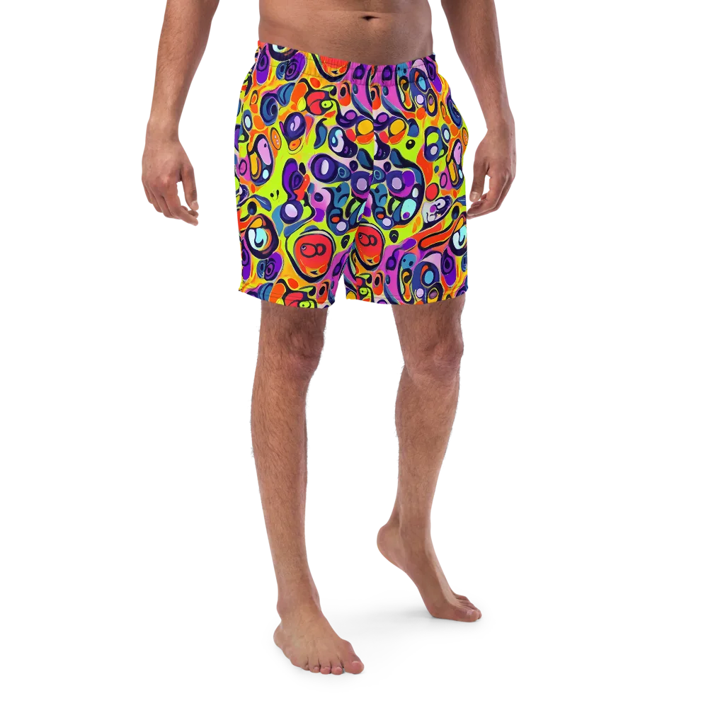 Psychedelic Pebbles on Swim Trunks — Front