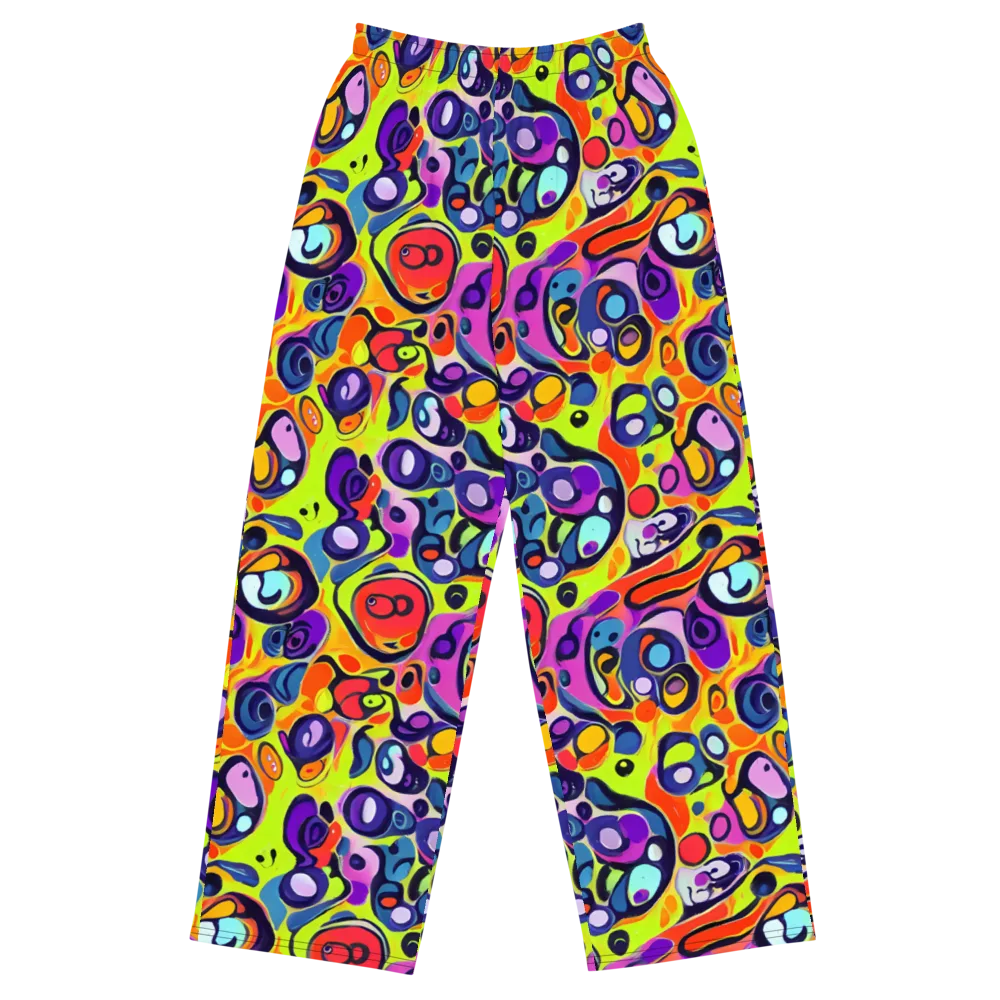 Psychedelic Pebbles on Wide-Leg Pants — Front
