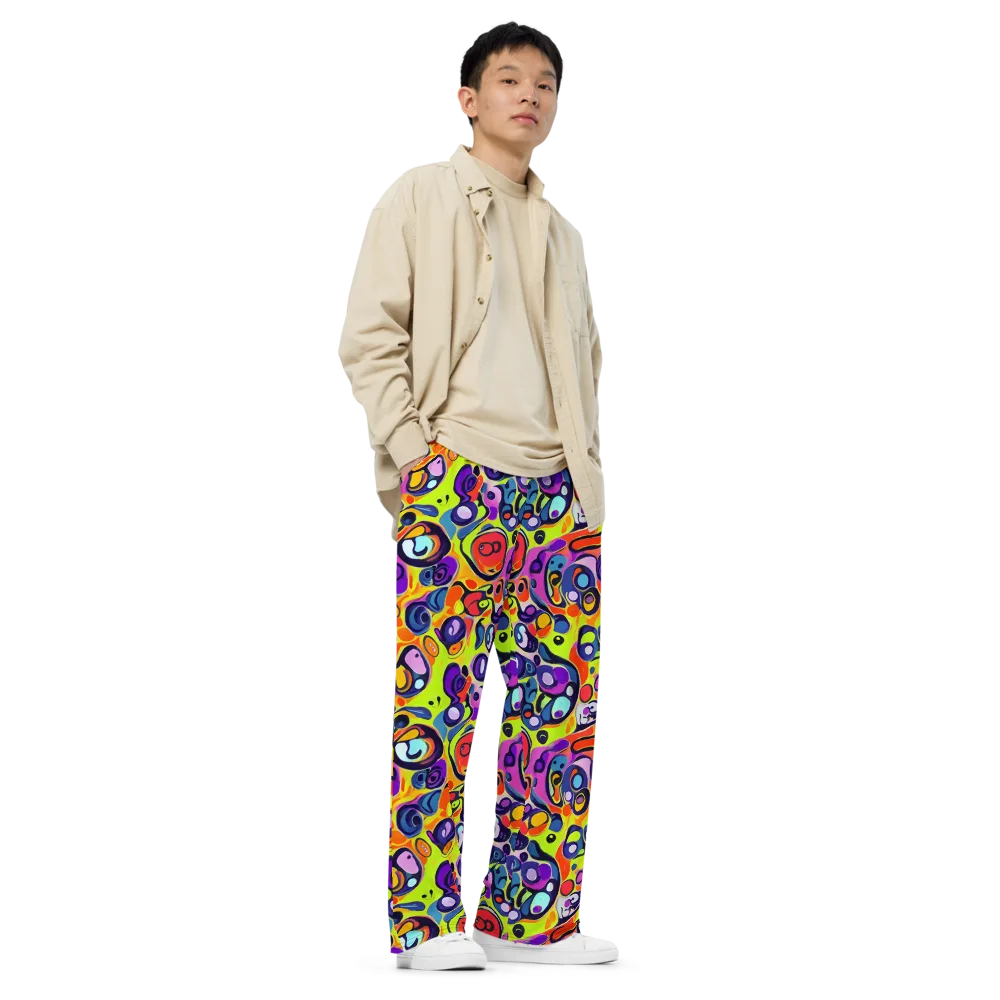 Psychedelic Pebbles on Wide-Leg Pants — Right Front