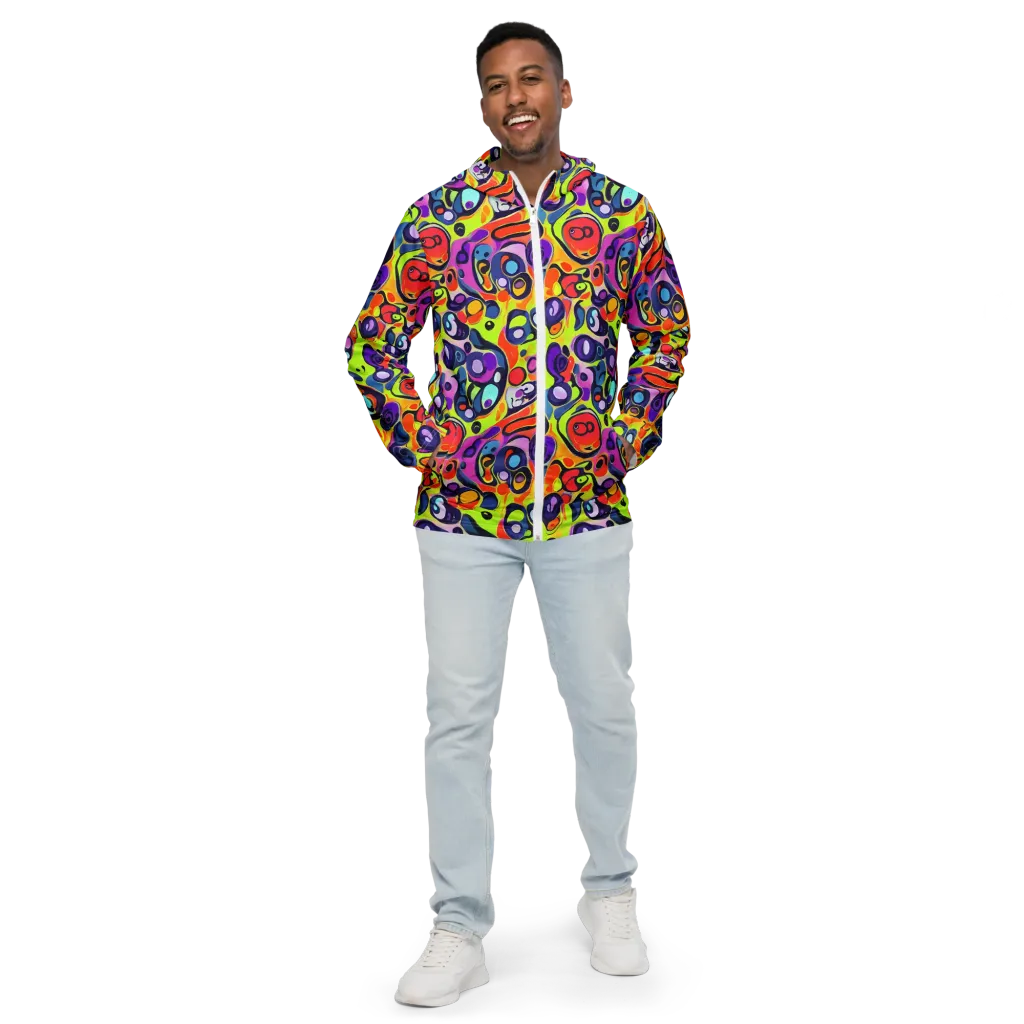 Psychedelic Pebbles on Men's Windbreaker — Front