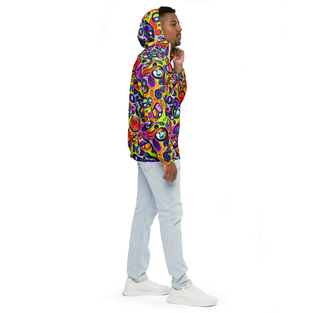 Psychedelic Pebbles on Men's Windbreaker — Right
