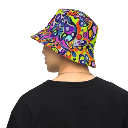 Psychedelic Pebbles on a Reversible Bucket Hat