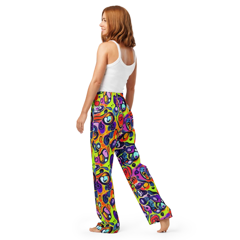 Psychedelic Pebbles on Women's Pajama Pants — Back