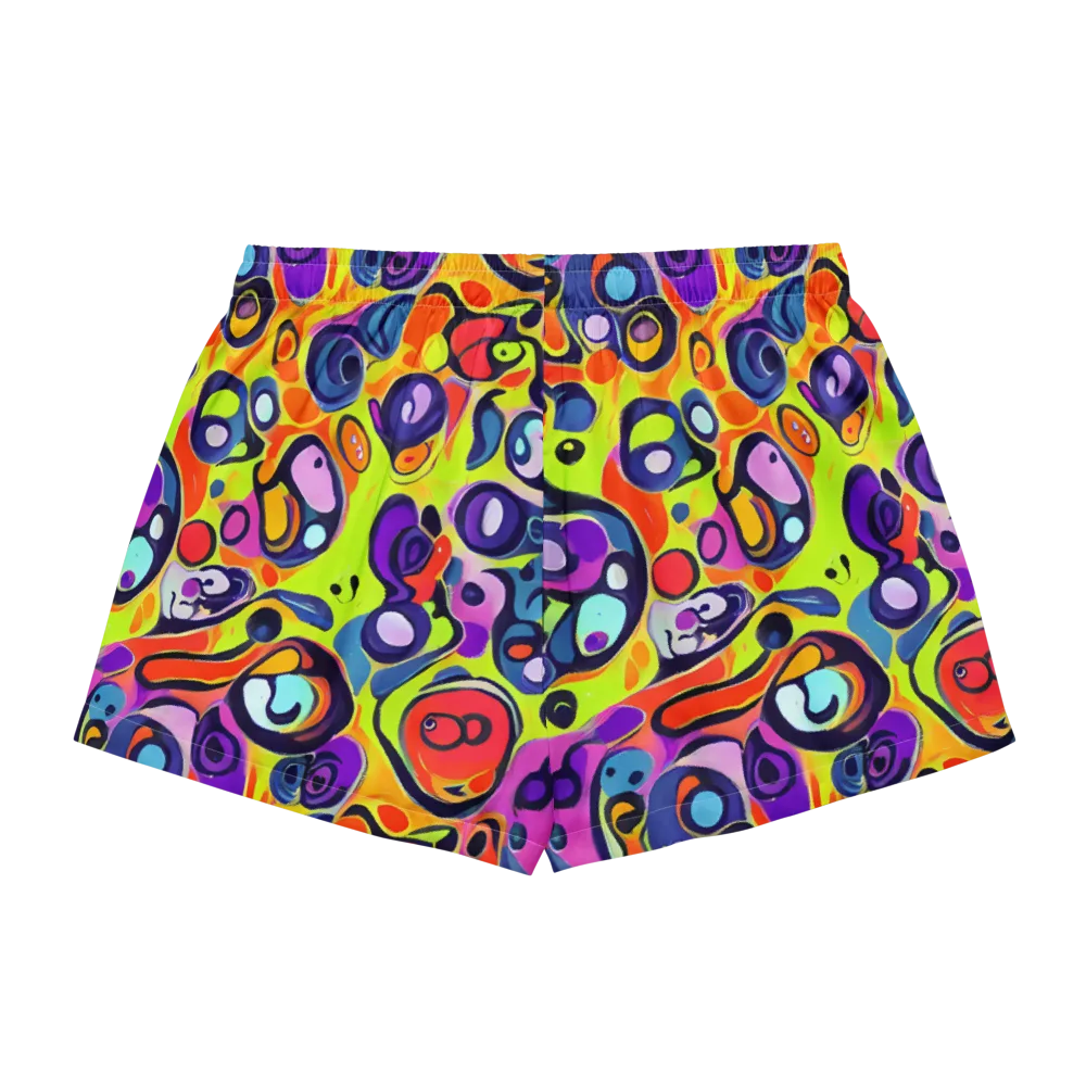 Psychedelic Pebbles on Women's Pajama Shorts — Back