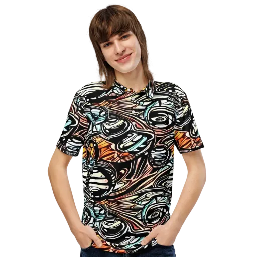 Blackwave Bloom on a Men's Slim Fit Polo Shirt