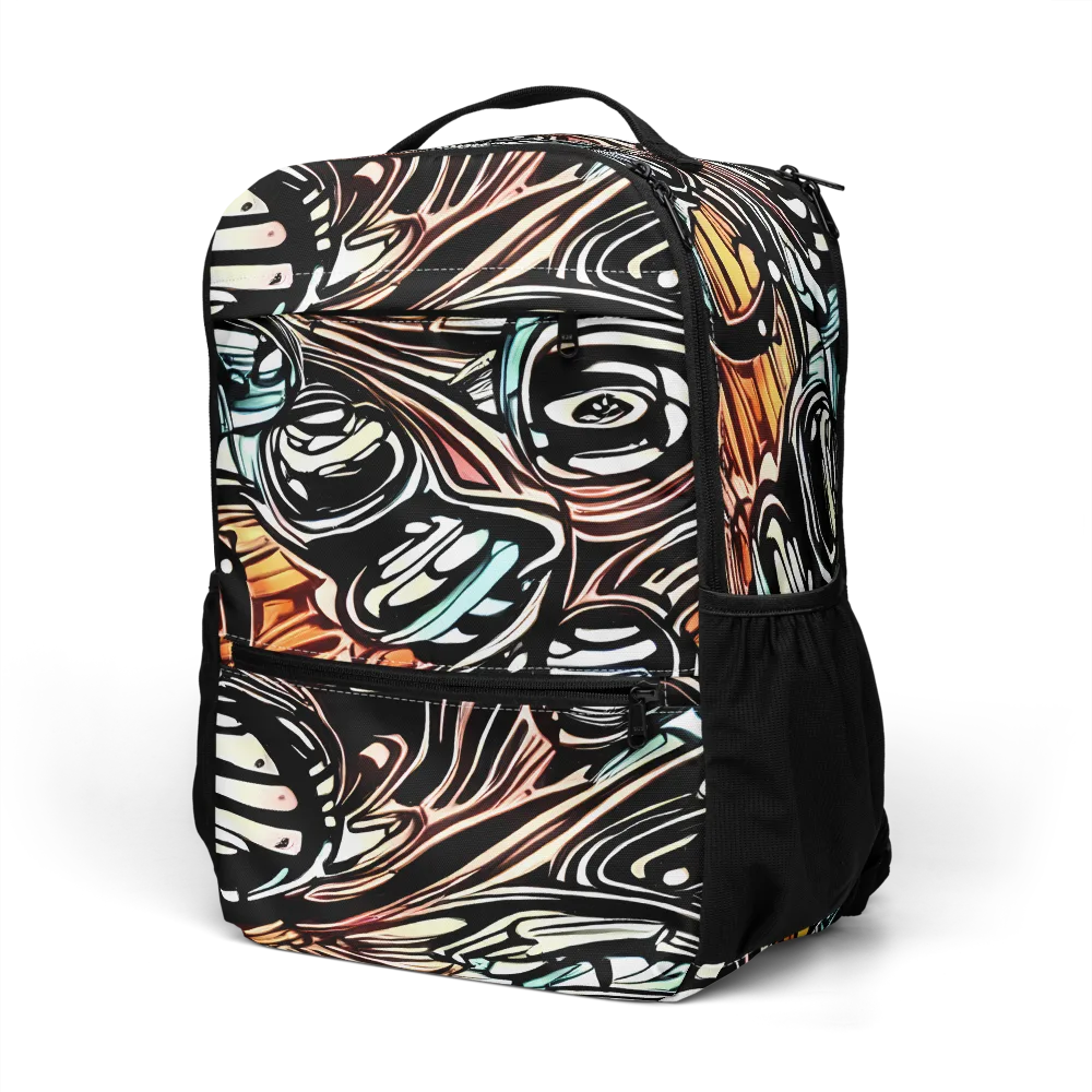 Blackwave Bloom on Utility Backpack — Left Front