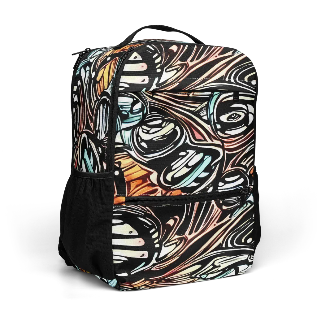 Blackwave Bloom on Utility Backpack — Right Front