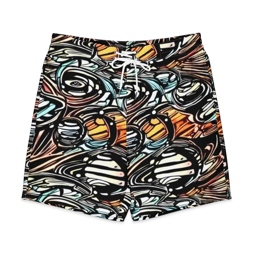 Blackwave Bloom on Men's Board Shorts — Front
