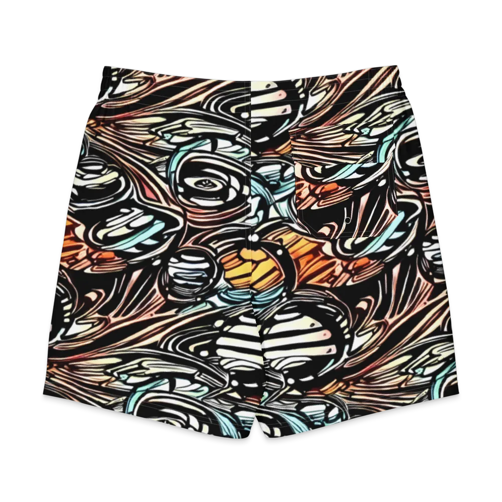 Blackwave Bloom on Men's Board Shorts — Back