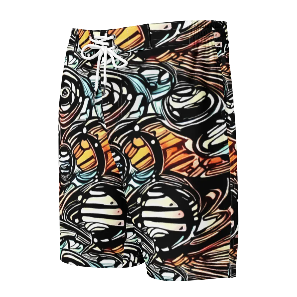Blackwave Bloom on Men's Board Shorts — Front