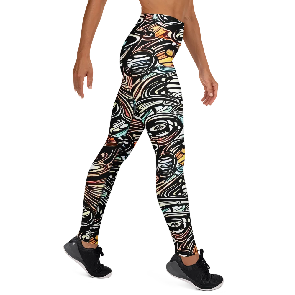 Blackwave Bloom on Yoga Leggings — Right