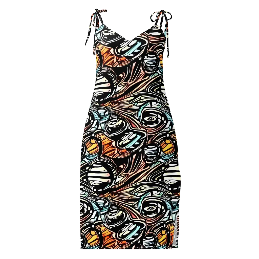 Blackwave Bloom on Slip Dress — Front