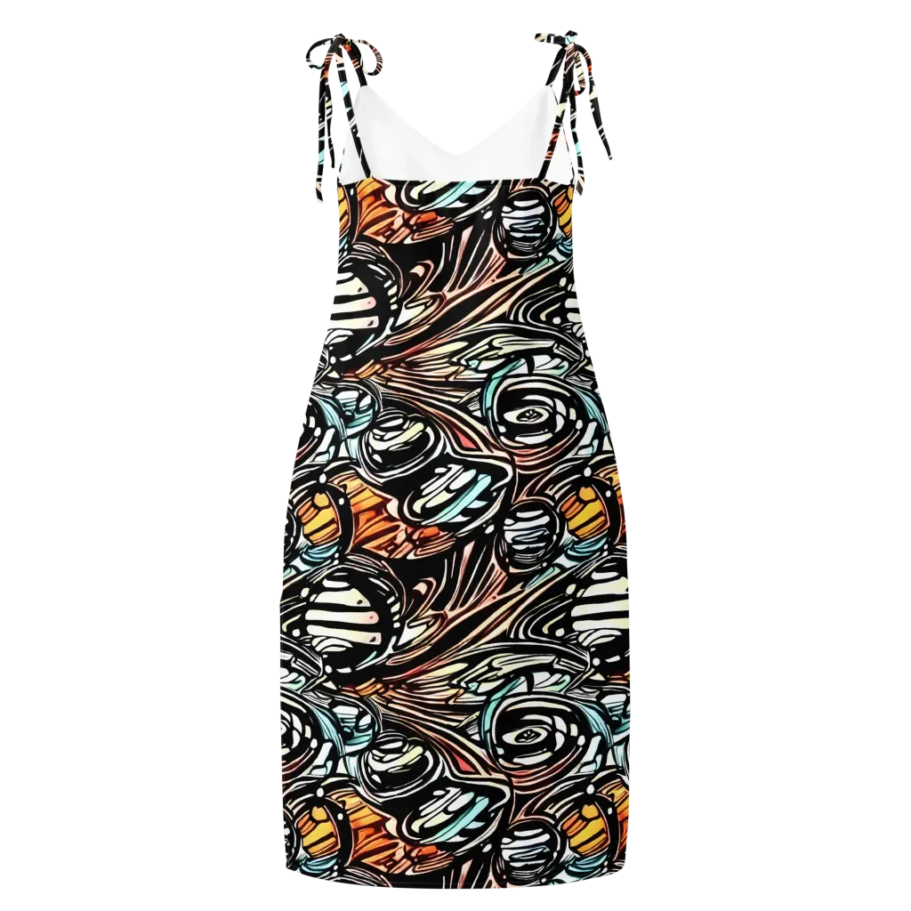 Blackwave Bloom on Slip Dress — Back