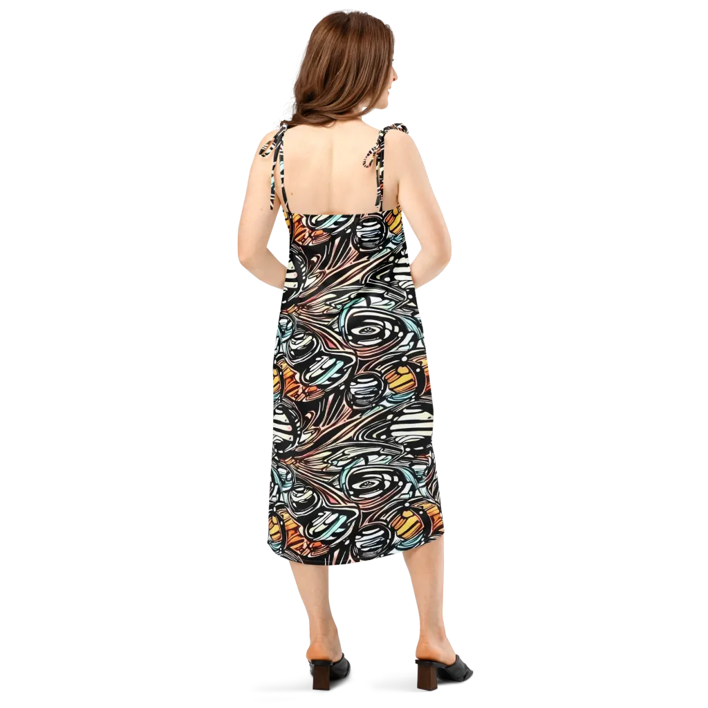 Blackwave Bloom on Slip Dress — Back