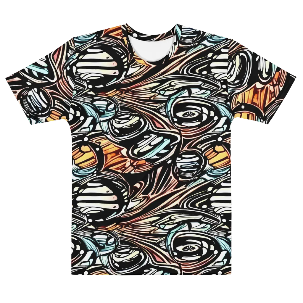 Blackwave Bloom on Men's Cotton Crew Neck T-Shirt — Front