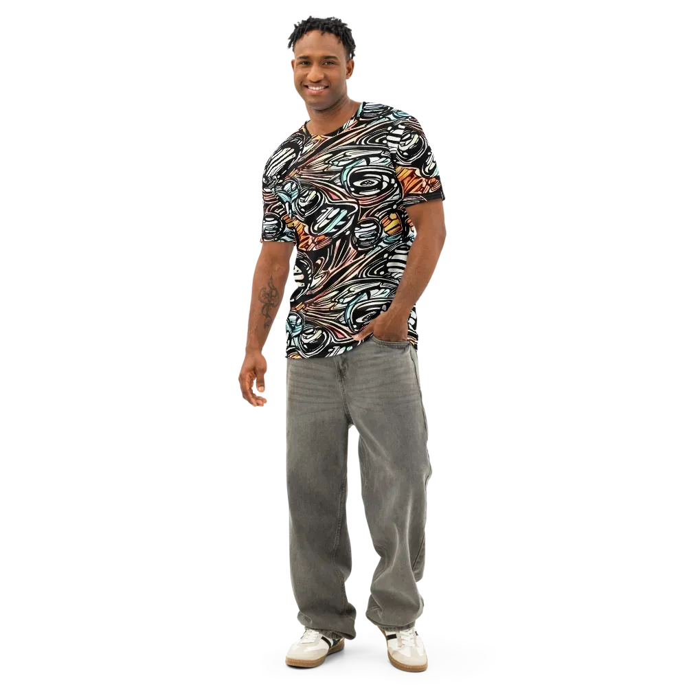 Blackwave Bloom on Men's Cotton Crew Neck T-Shirt — Front