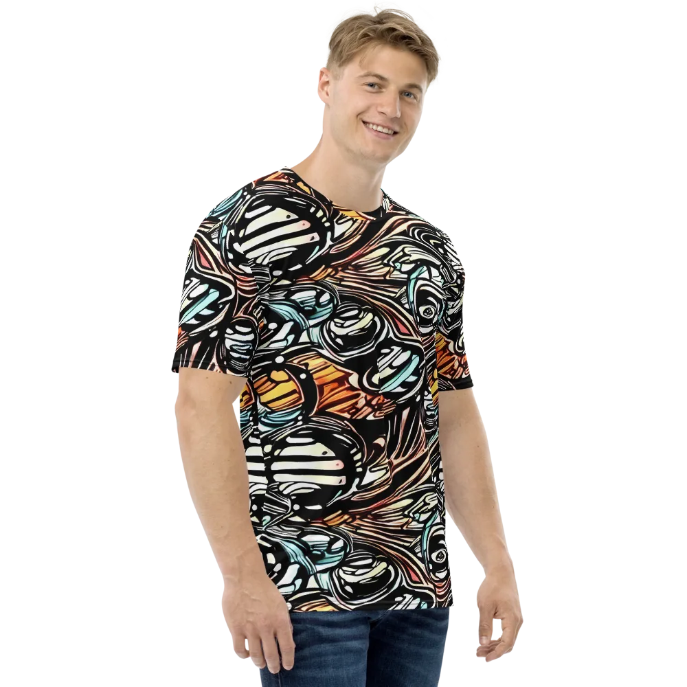 Blackwave Bloom on Men's Crew Neck T-Shirt — Right