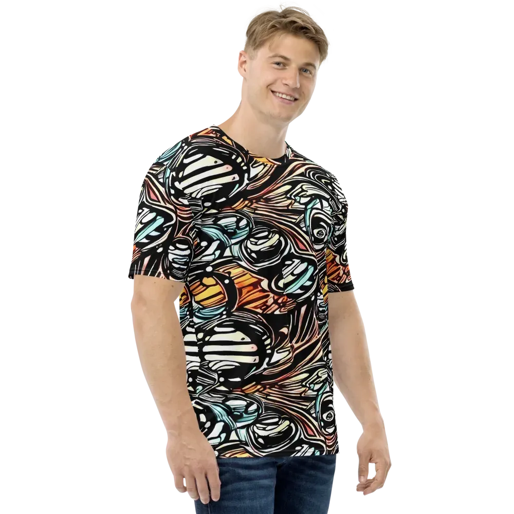Blackwave Bloom on Men's Crew Neck T-Shirt — Right