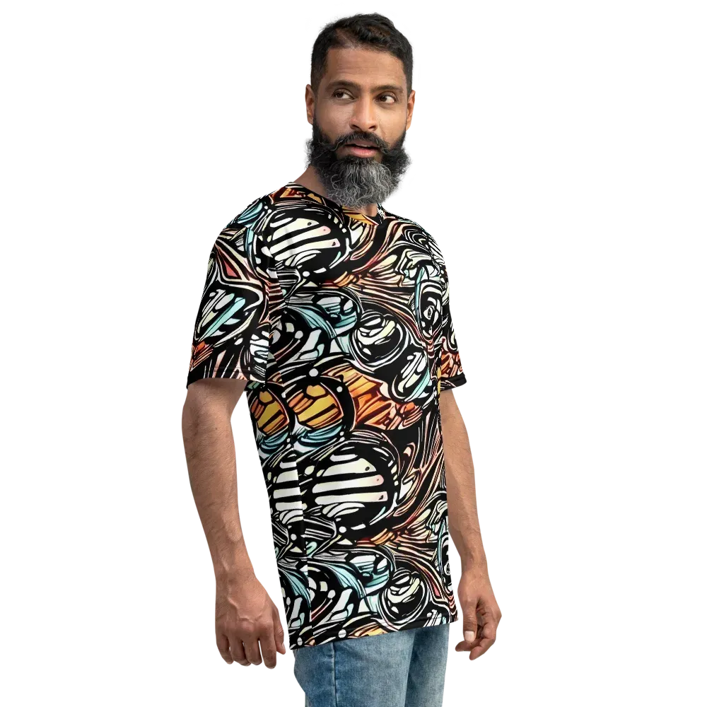 Blackwave Bloom on Men's Crew Neck T-Shirt — Right