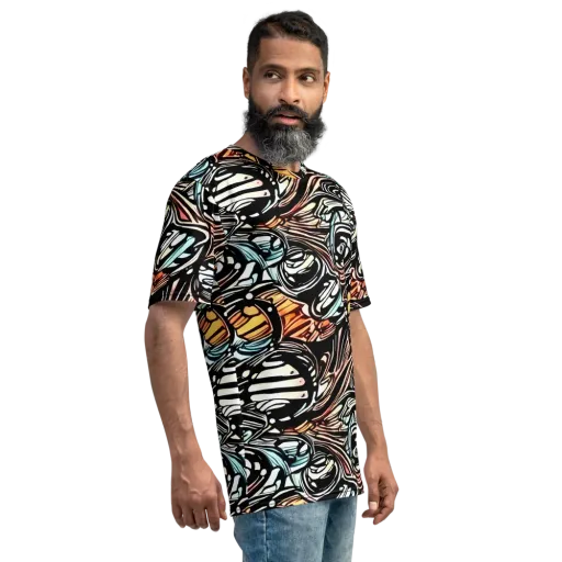 Blackwave Bloom on a Men's Crew Neck T-Shirt