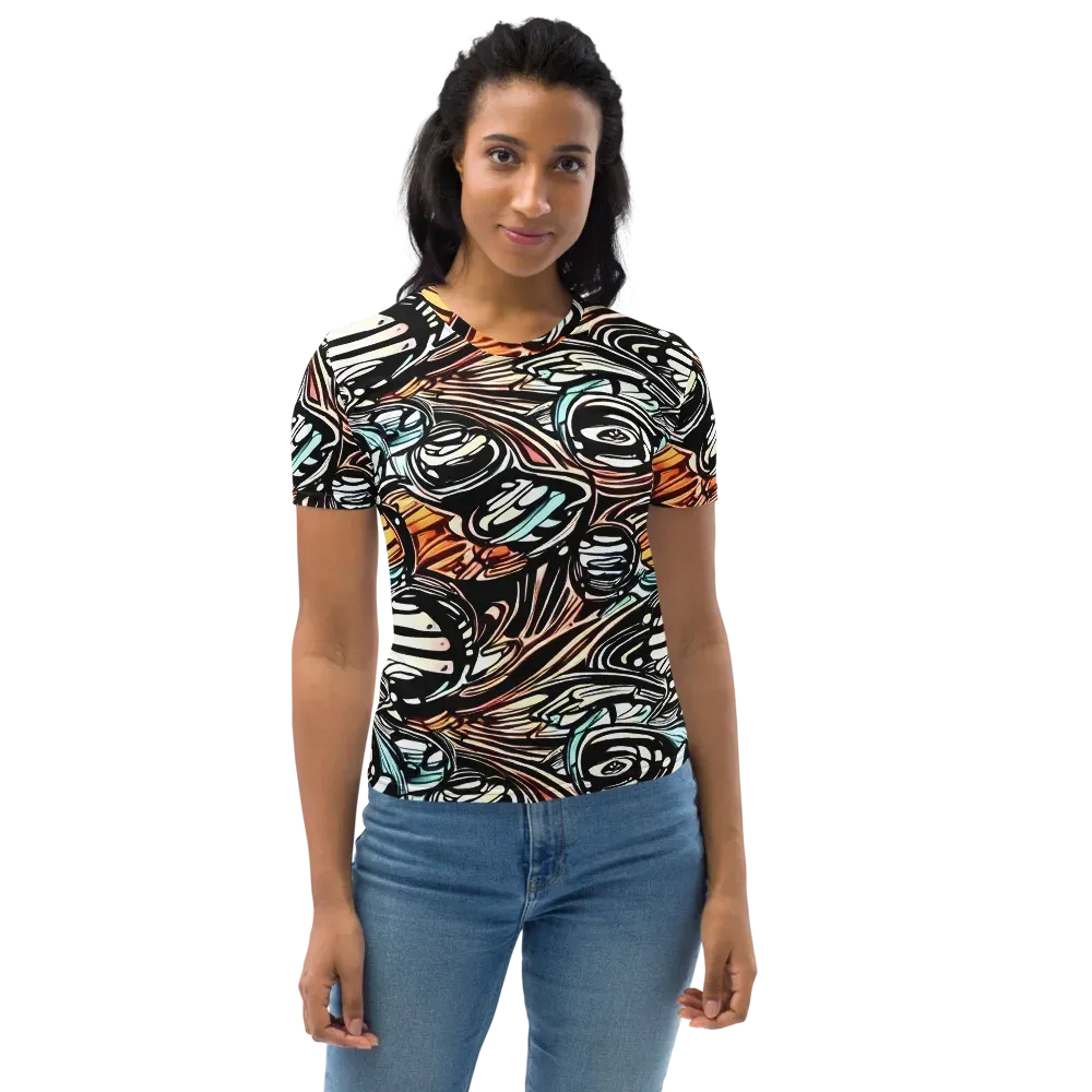 Blackwave Bloom on Women's Crew Neck T-Shirt — Front