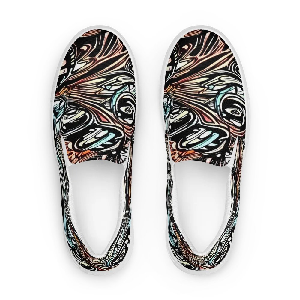 Blackwave Bloom on Men's Slip-On Canvas Shoes — Front