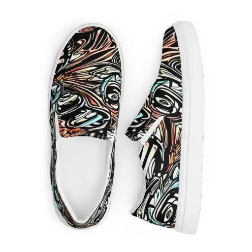 Blackwave Bloom on a Men's Slip-On Canvas Shoes