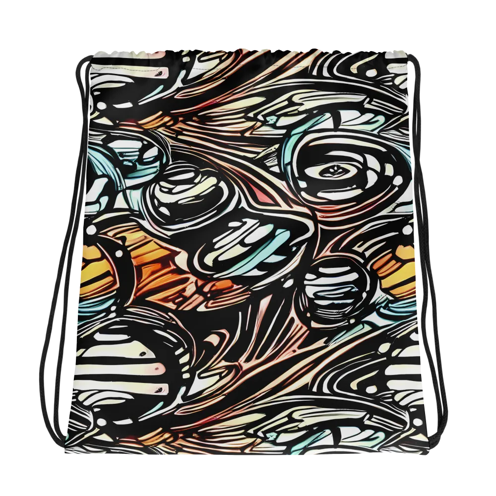 Blackwave Bloom on Drawstring Bag — Photo